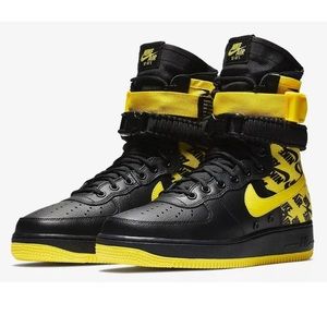 Nike SF Af1 Air Force One High Dynamic Yellow Black Ar1955-001 Size 7.5